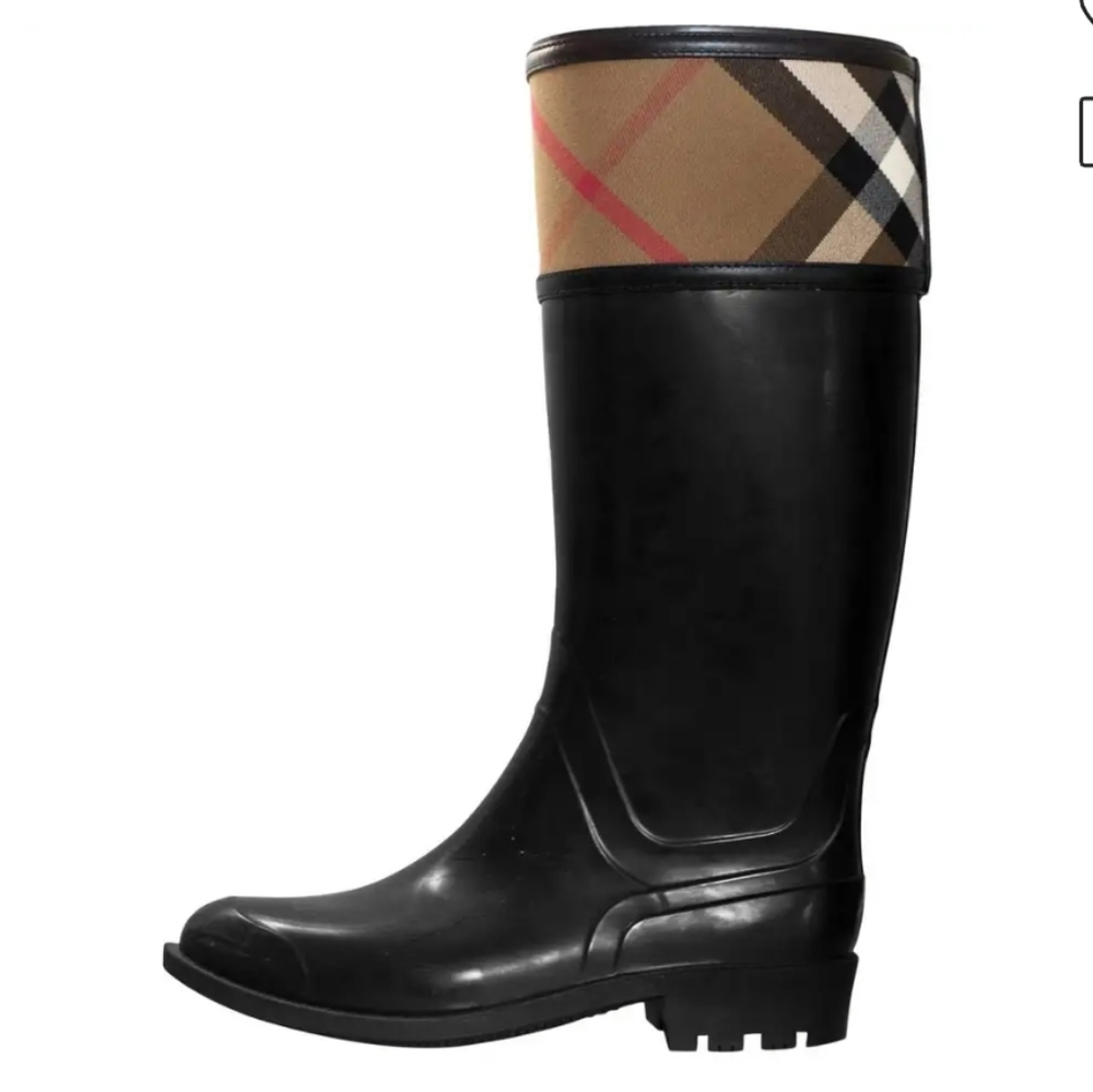 Burberry Black Rubber Crosshill Rain Boots